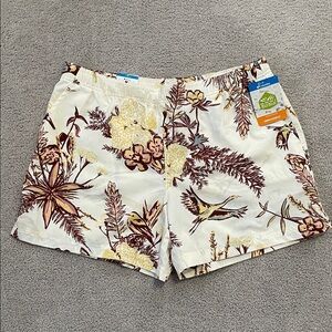 NWT- Columbia Omni Shield - Women's Tropical Print Shorts - L - 5 inch inseam